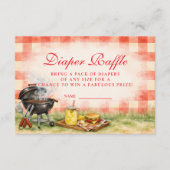 Rotes Gingham-Baby-Q-Windel-Raffle Begleitkarte (Vorderseite)