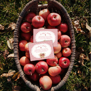 Rotes Gingham Boho Apfel Bücher Für Baby Shower Begleitkarte