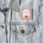 Rotes Gingham Boho Apfel Mutter-To-Be-Baby-Party Button (Beispiel)