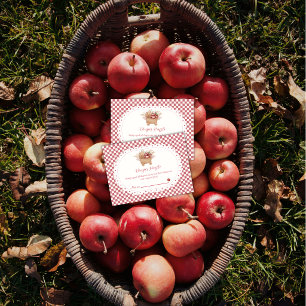 Rotes Gingham Boho Apfel Windel Raffle Babyparty Begleitkarte
