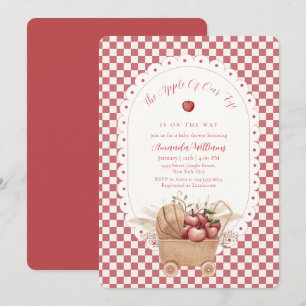 Rotes Gingham Boho Augapfel Baby Shower  Einladung