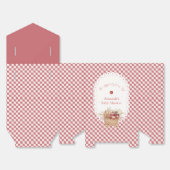 Rotes Gingham Boho Augapfel Baby Shower Geschenkschachtel (Ungefaltet)
