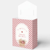 Rotes Gingham Boho Augapfel Baby Shower Geschenkschachtel (Offen)