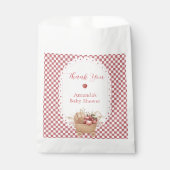 Rotes Gingham Boho Augapfel Baby Shower Geschenktütchen (Vorderseite)