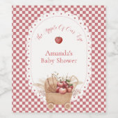 Rotes Gingham Boho Augapfel Baby Shower Weinetikett (Einzelnes Label)