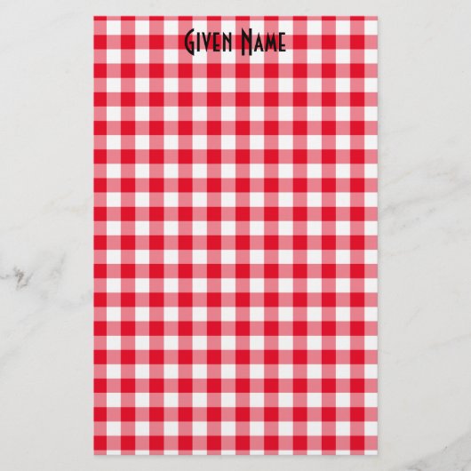 Rotes Gingham Briefpapier (Vorderseite)