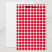 Rotes Gingham Briefpapier (Vorne/Hinten)