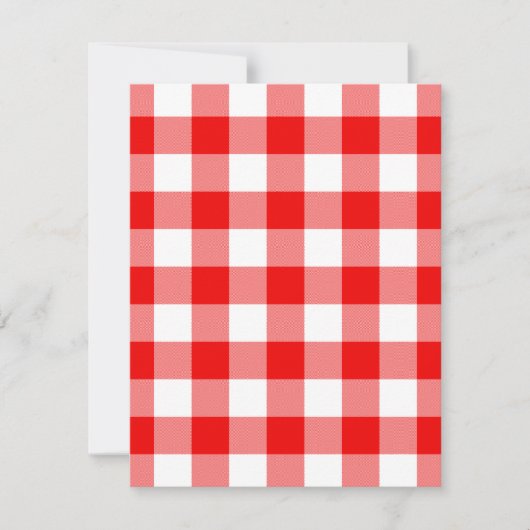 Rotes Gingham Einladung (Vorderseite)