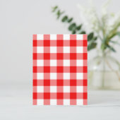 Rotes Gingham Einladung (Stehend Vorderseite)