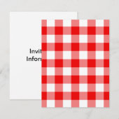 Rotes Gingham Einladung (Vorne/Hinten)