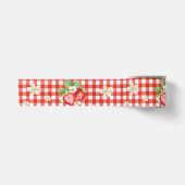 Rotes Gingham-Erdbeer-Cottagecore Satinband (Vorderseite)