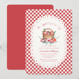 Rotes Gingham-Ernte-Apfel Unserer Liebling Baby Sh Einladung