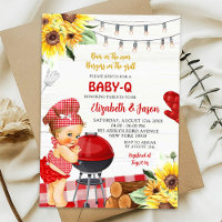Rotes Gingham-Garten-Baby-Q-Mädchen-Baby-Party