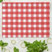 Rotes Gingham Geschirrtuch (Gefaltet)