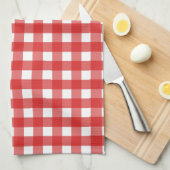 Rotes Gingham Geschirrtuch (Viertel Falte)