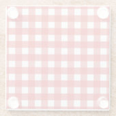 Rotes Gingham Glasuntersetzer (Rückseite)