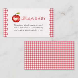 Rotes Gingham Herbst Apfel Baby Shower Bücher für Begleitkarte