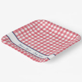 Rotes Gingham-Karo für den 4. Juli Pappteller (Gewinkelt)