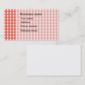 Rotes Gingham-Karo-Muster Visitenkarte (Vorne/Hinten)