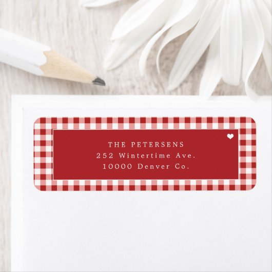 Rotes Gingham-Karo personalisiert (Insitu)