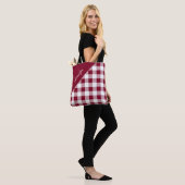 Rotes Gingham-Karomuster Muster Tasche (Am Model)