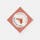 Rotes Gingham-Krebs-Kochparty-Meeresfrüchte-Papier Serviette (Ecke)