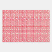 Rotes Gingham mit kleinen weißen Gänseblümchen Geschenkpapier Set (Vorderseite 3)