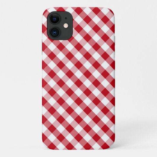 Rotes Gingham-Muster Case-Mate iPhone Hülle (Rückseite)