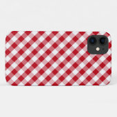 Rotes Gingham-Muster Case-Mate iPhone Hülle (Rückseite (Horizontal))