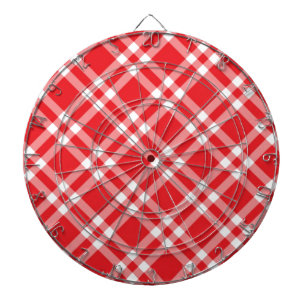 Rotes Gingham-Muster Dartscheibe