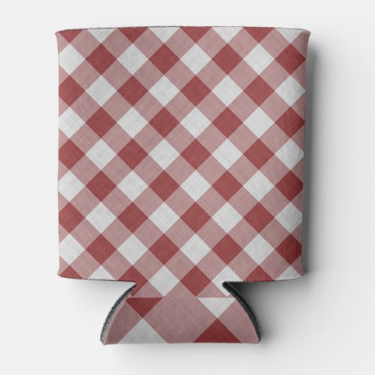 Rotes Gingham-Muster Dosenkühler (Vorderseite)