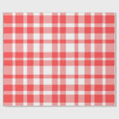 Rotes Gingham-Muster Geschenkpapier (Flach)
