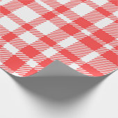 Rotes Gingham-Muster Geschenkpapier (Ecke)