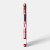 Rotes Gingham-Name Einfach Modern iPhone Hülle (Linke Seite)