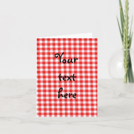 rotes Gingham notecard Karte