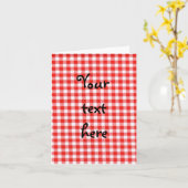 rotes Gingham notecard Karte (Gelbe Blume)