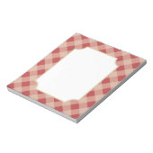 Rotes Gingham-Notizbuch Notizblock (Rotiert)