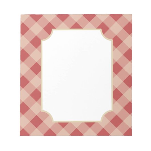 Rotes Gingham-Notizbuch Notizblock (Vorderseite)