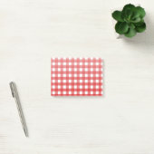 Rotes Gingham Post-it Klebezettel (Büro)
