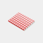 Rotes Gingham Post-it Klebezettel (angewinkelt)