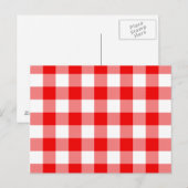 Rotes Gingham Postkarte (Vorne/Hinten)