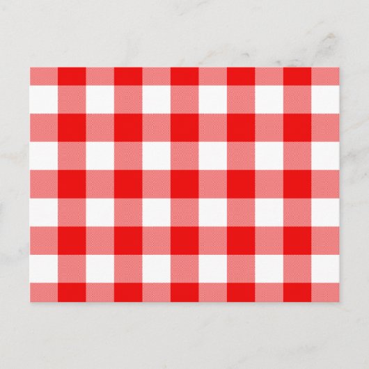 Rotes Gingham Postkarte (Vorderseite)
