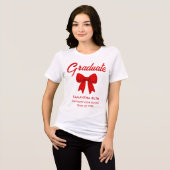 Rotes Gingham-Schleifen-Abschluss Tri-Blend Shirt (Vorderseite voll)