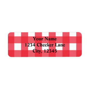 Rotes Gingham-Sommer-Land-BBQ-Karo-Etikett