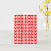 ROTES GINGHAM-STRICKMOTIV KLAPPKARTE / HOCHKANT KARTE (Gelbe Blume)