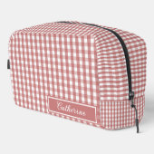 Rotes Gingham Süßes Karo Kosmetik Waschbeutel (Rechte Ecke)