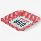 Rotes Gingham und Blau Verlobungsfeier mit I Do BB Pappteller (Gewinkelt)