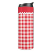 Rotes Gingham-Wärmeglas Thermosbecher (Nach links gedreht)