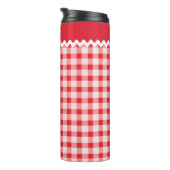 Rotes Gingham-Wärmeglas Thermosbecher (Nach rechts gedreht)
