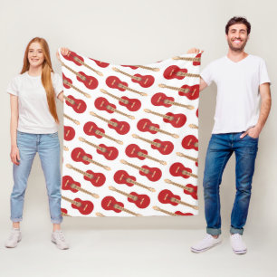 Rotes Gitarrenmuster Fleecedecke